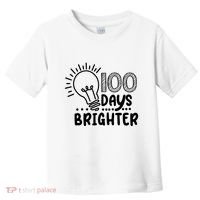 100 Days Brighter Funny Back To School Toddler T-Shirt thumb 0