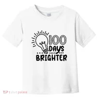 100 Days Brighter Funny Back To School Toddler T-Shirt thumb 0
