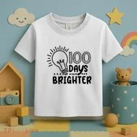 100 Days Brighter Funny Back To School Toddler T-Shirt thumb 3