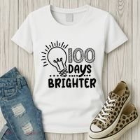 100 Days Brighter Funny Back To School Women's T-Shirt thumb 3