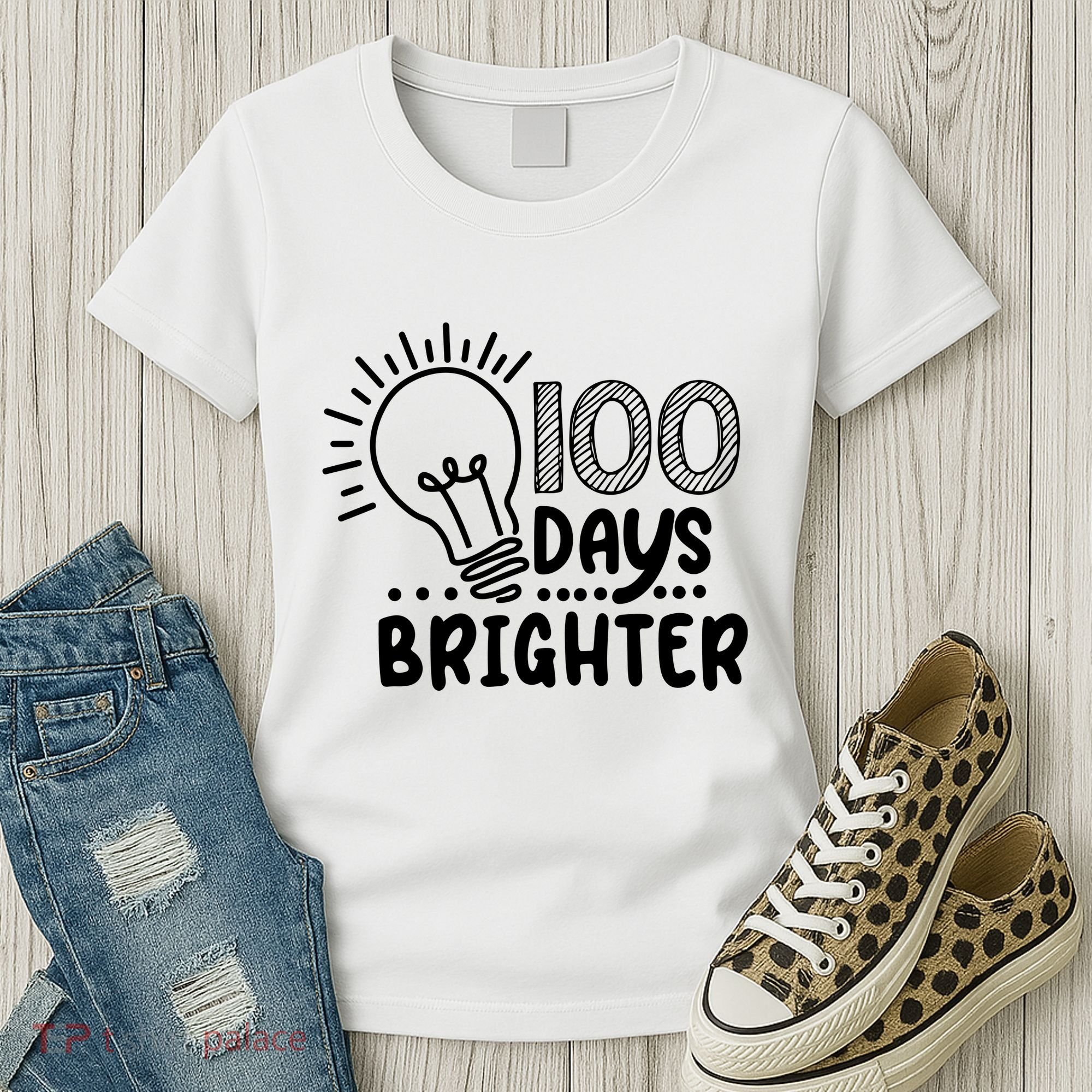 100 Days Brighter Funny Back To School Women's T-Shirt