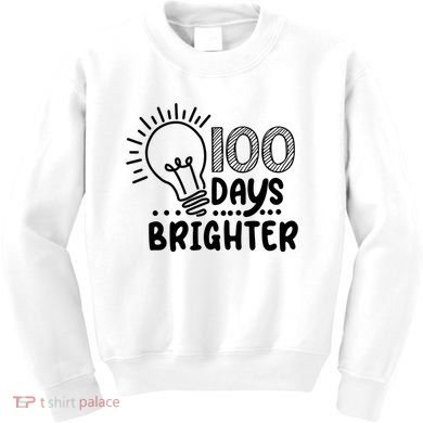 100 Days Brighter Funny Back To School Kids Sweatshirt
