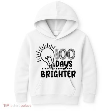 100 Days Brighter Funny Back To School Kids Hoodie