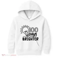 100 Days Brighter Funny Back To School Kids Hoodie thumb 0