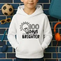 100 Days Brighter Funny Back To School Kids Hoodie thumb 2