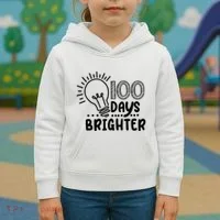 100 Days Brighter Funny Back To School Kids Hoodie thumb 3