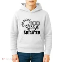 100 Days Brighter Funny Back To School Kids Hoodie thumb 4