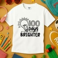 100 Days Brighter Funny Back To School Kids T-Shirt thumb 3