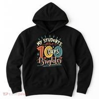 100 Days Brighter Teacher 100th Day Of School Teachers Squad Hoodie thumb 0