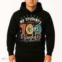 100 Days Brighter Teacher 100th Day Of School Teachers Squad Hoodie thumb 2