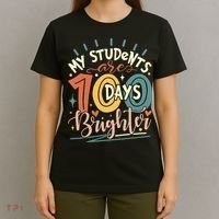 100 Days Brighter Teacher 100th Day Of School Teachers Squad T-Shirt thumb 4