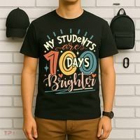 100 Days Brighter Teacher 100th Day Of School Teachers Squad T-Shirt thumb 6