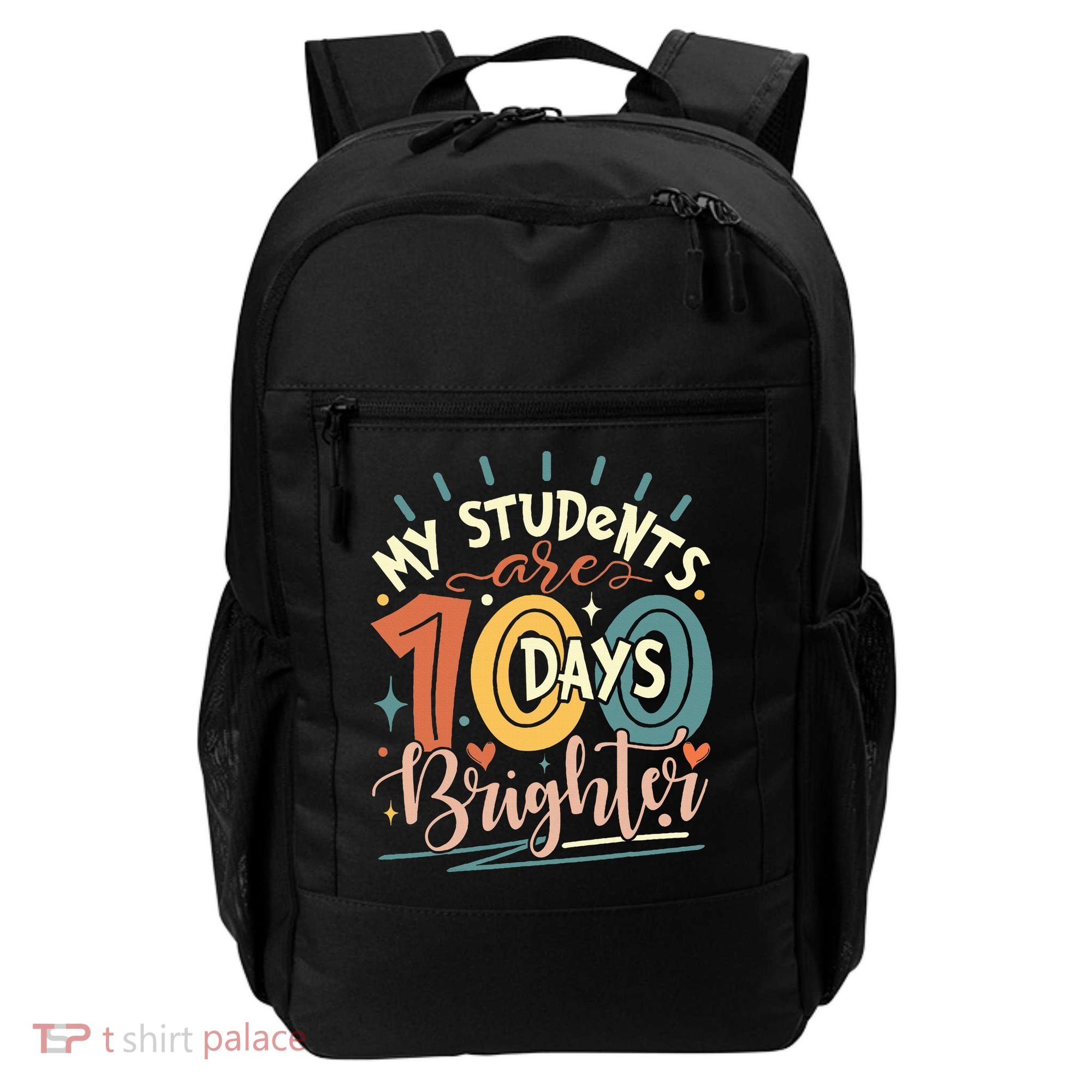 100 Days Brighter Teacher 100th Day Of School Teachers Squad Backpack