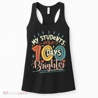 100 Days Brighter Teacher 100th Day Of School Teachers Squad Women's Tank Top thumb 0