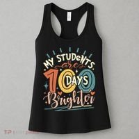 100 Days Brighter Teacher 100th Day Of School Teachers Squad Women's Tank Top thumb 3