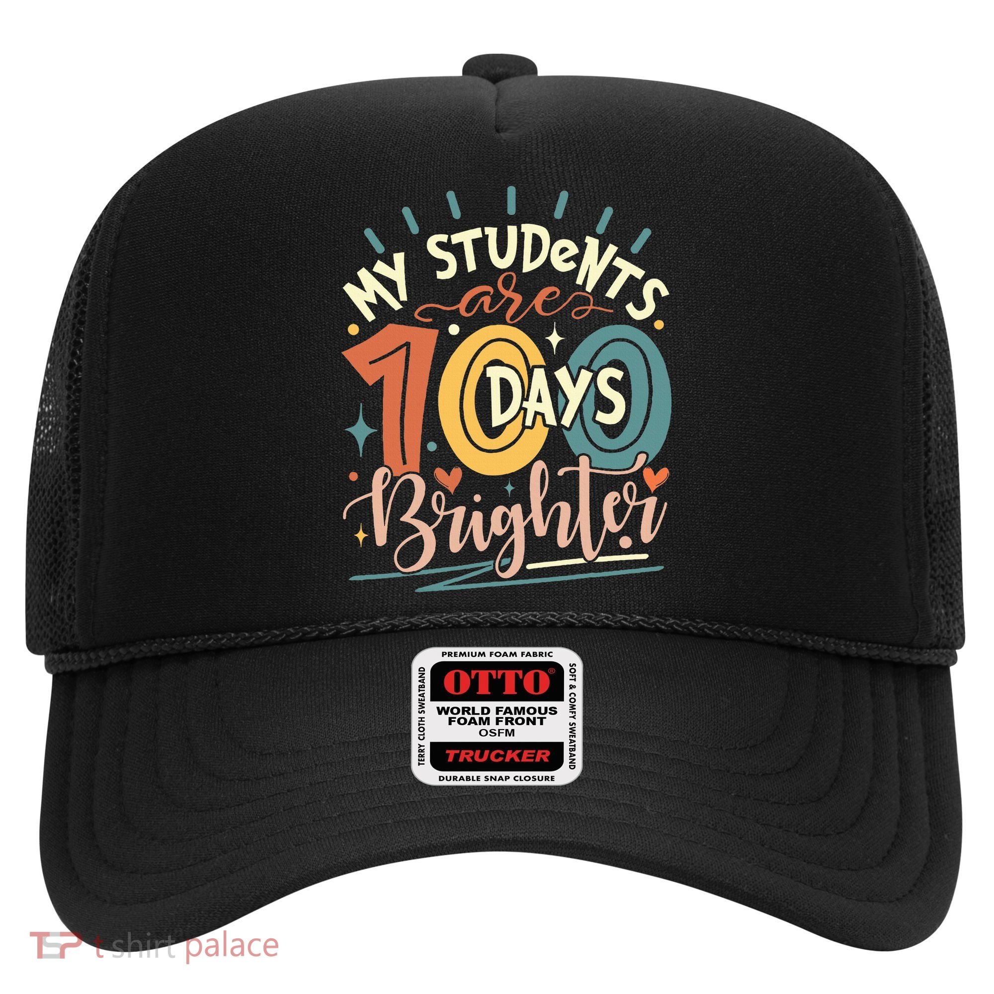 100 Days Brighter Teacher 100th Day Of School Teachers Squad Hat