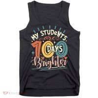 100 Days Brighter Teacher 100th Day Of School Teachers Squad Tank Top thumb 0