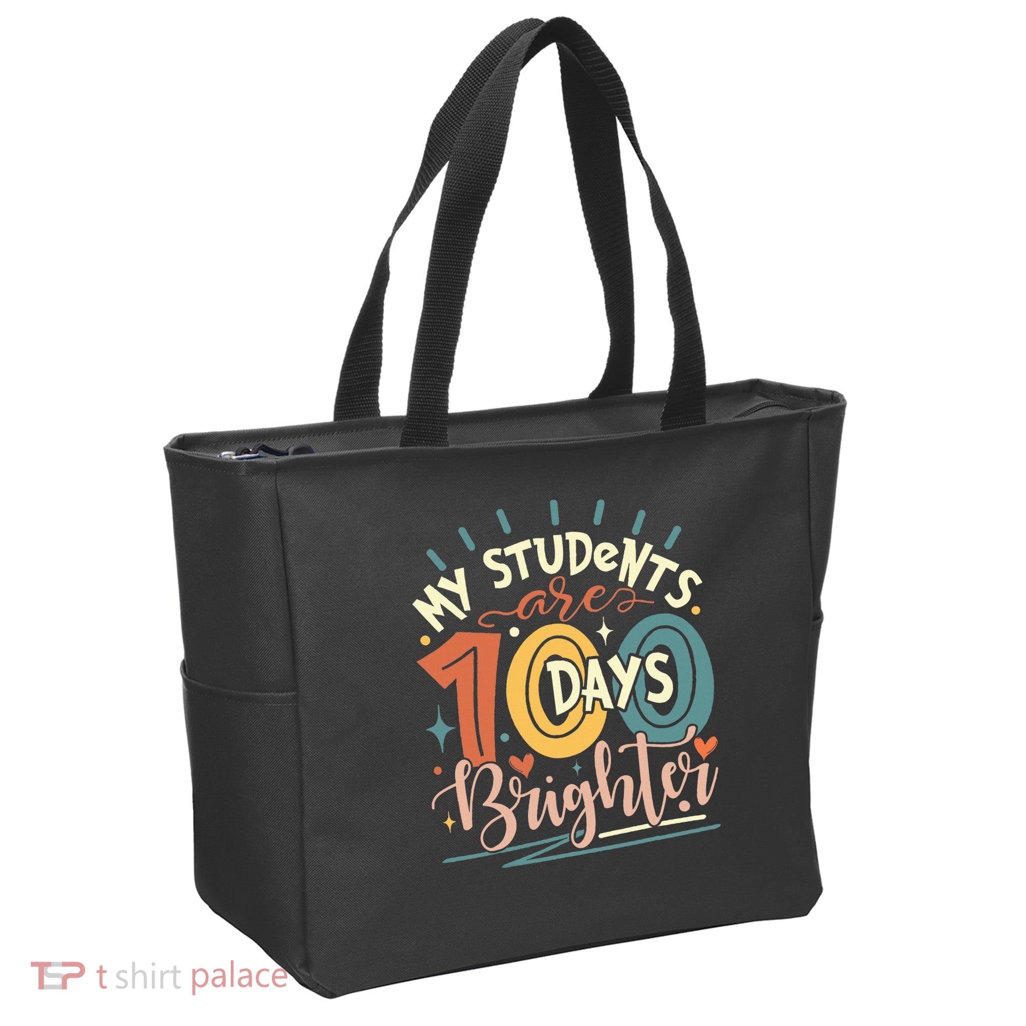 100 Days Brighter Teacher 100th Day Of School Teachers Squad Tote Bag