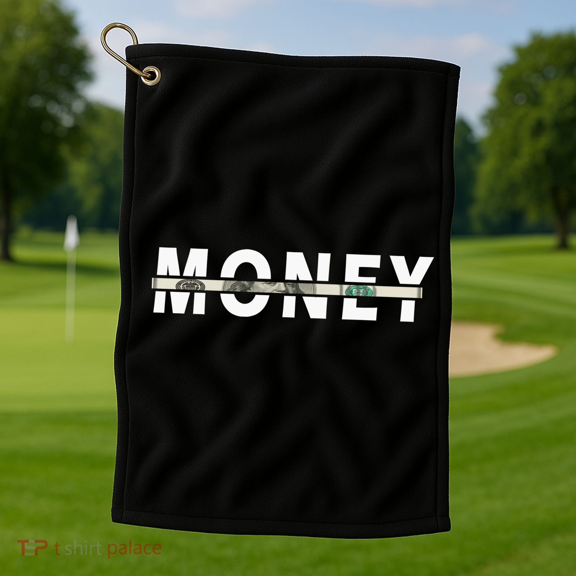 100 Dollar , Funny Money Golf Towel