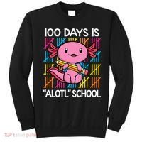 100 Days Is Alotl School Funny 100th Day Of School Axolotl Sweatshirt thumb 0