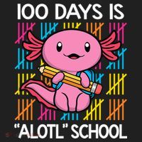 100 Days Is Alotl School Funny 100th Day Of School Axolotl Beanie thumb 2