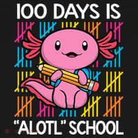 100 Days Is Alotl School Funny 100th Day Of School Axolotl Women's Tank Top thumb 5