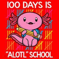 100 Days Is Alotl School Funny 100th Day Of School Axolotl Santa Hat thumb 1