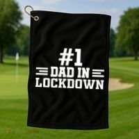 #1 Dad In Lockdown Golf Towel thumb 1