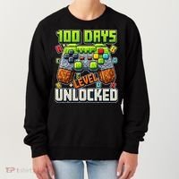 100 Days Level Unlocked Gaming 100th Day Of School Women's Sweatshirt thumb 0