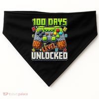 100 Days Level Unlocked Gaming 100th Day Of School USA-Made Doggie Bandana thumb 0