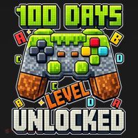 100 Days Level Unlocked Gaming 100th Day Of School Long Sleeve Shirt thumb 2