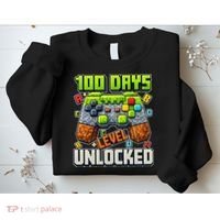 100 Days Level Unlocked Gaming 100th Day Of School Sweatshirt thumb 2