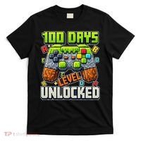 100 Days Level Unlocked Gaming 100th Day Of School T-Shirt thumb 0