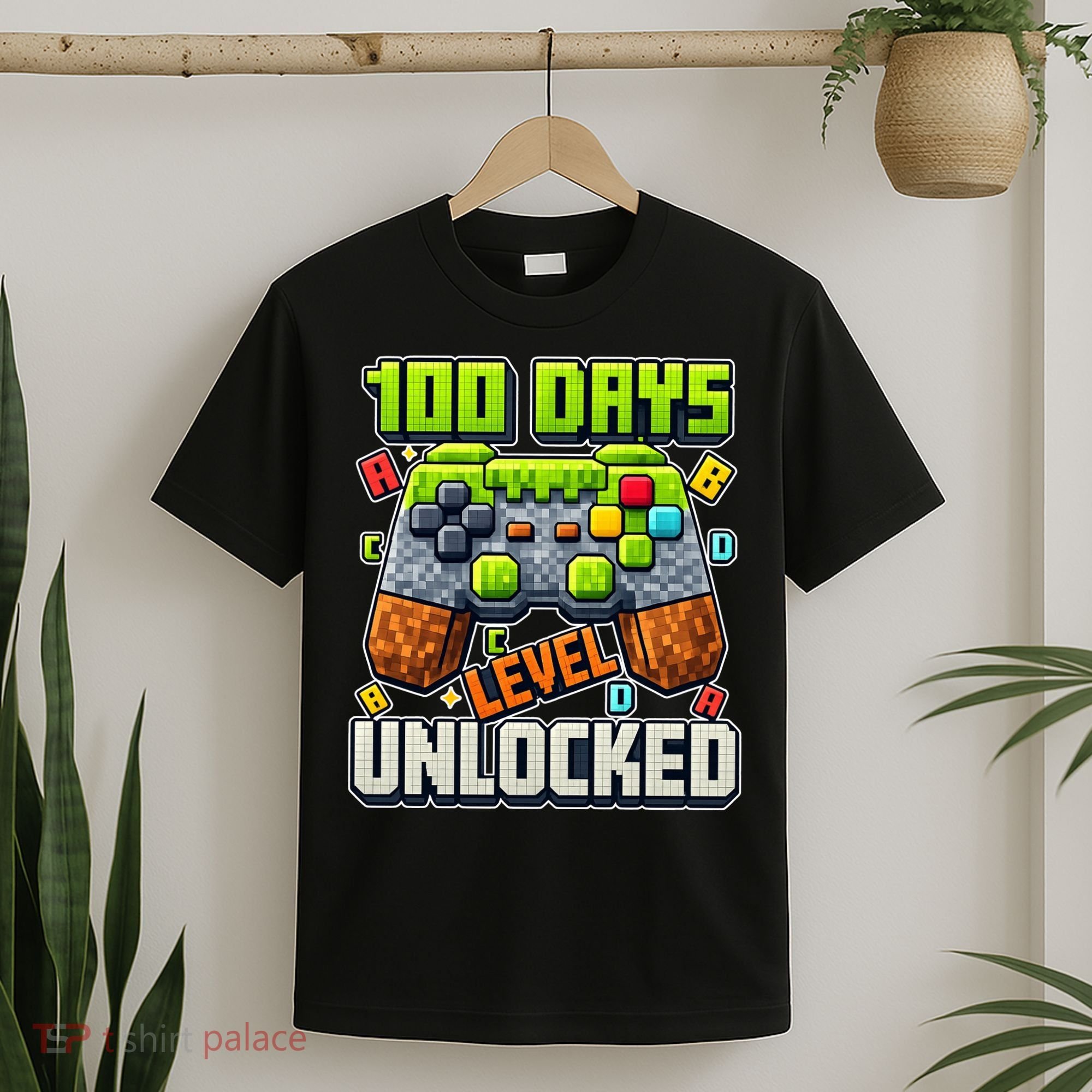 100 Days Level Unlocked Gaming 100th Day Of School T-Shirt