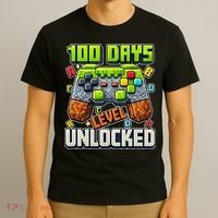 100 Days Level Unlocked Gaming 100th Day Of School T-Shirt thumb 3