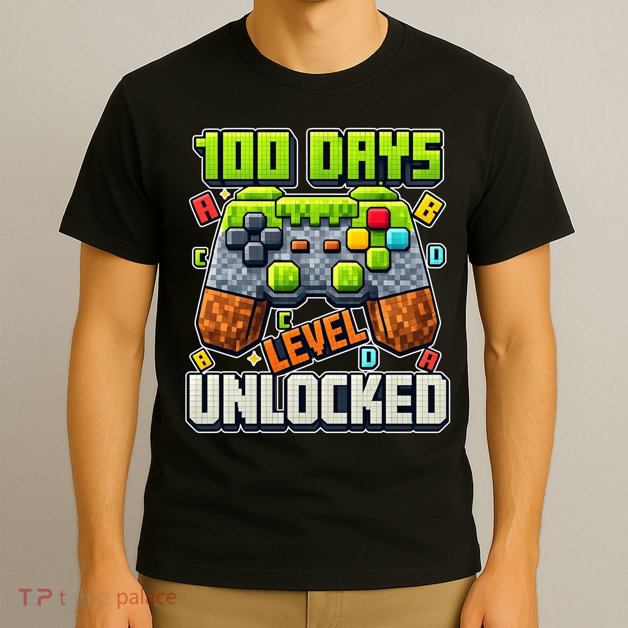 100 Days Level Unlocked Gaming 100th Day Of School T-Shirt