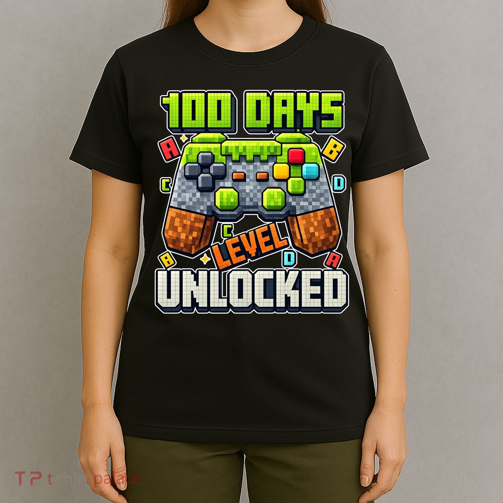 100 Days Level Unlocked Gaming 100th Day Of School T-Shirt