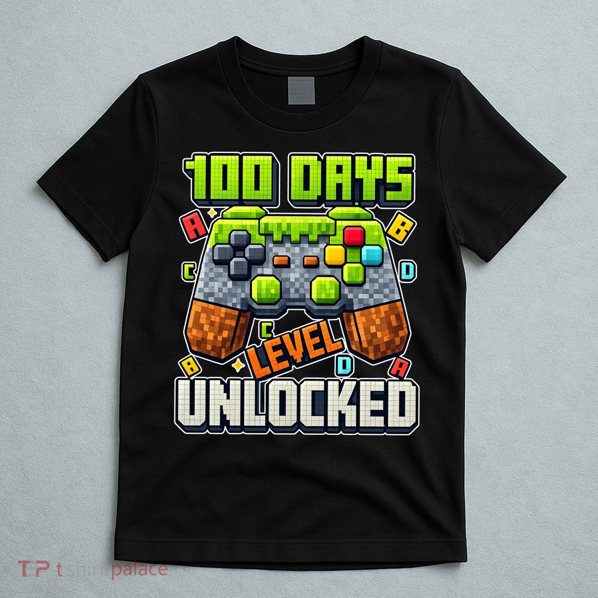 100 Days Level Unlocked Gaming 100th Day Of School T-Shirt