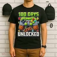 100 Days Level Unlocked Gaming 100th Day Of School T-Shirt thumb 6