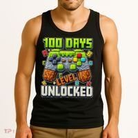100 Days Level Unlocked Gaming 100th Day Of School Tank Top thumb 3