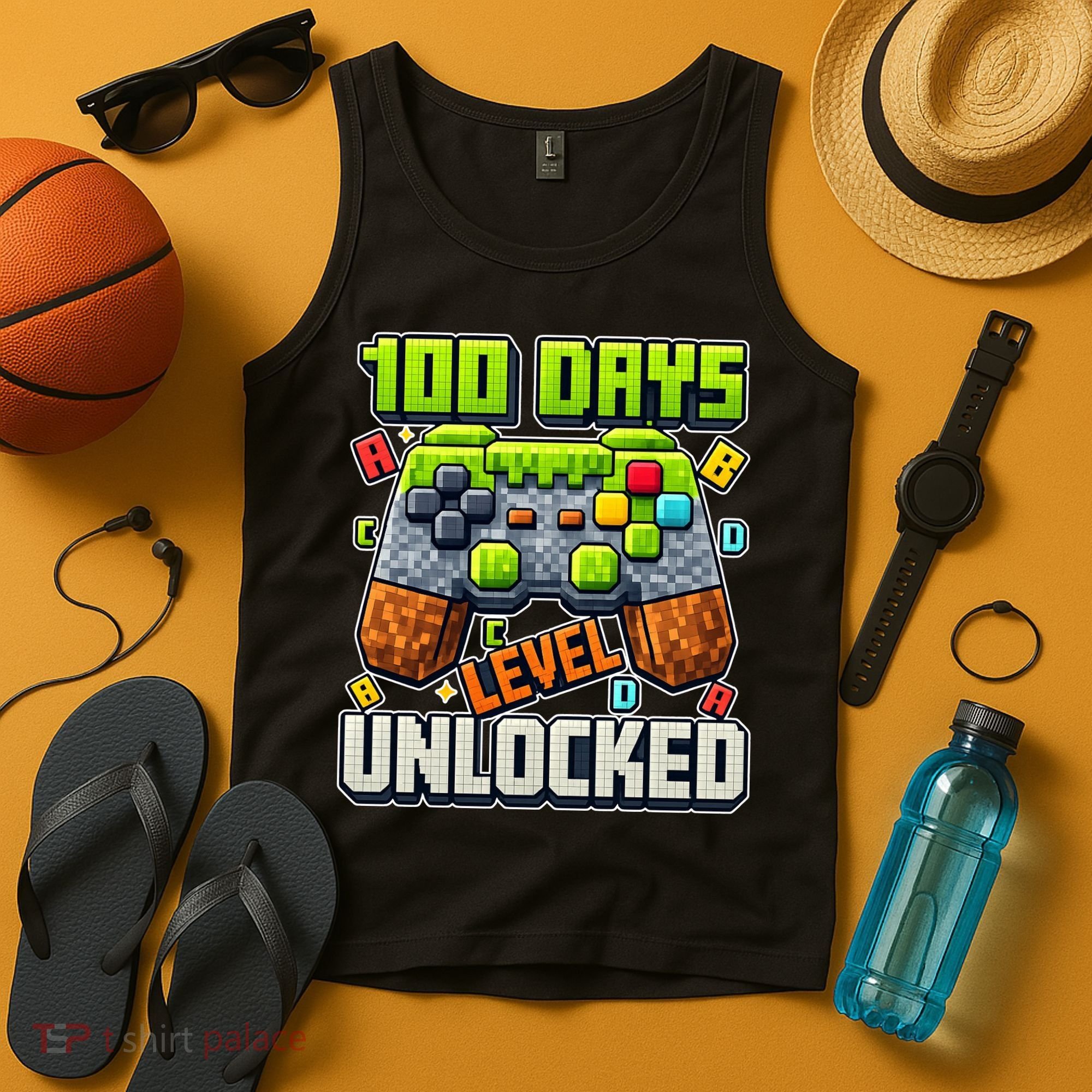 100 Days Level Unlocked Gaming 100th Day Of School Tank Top