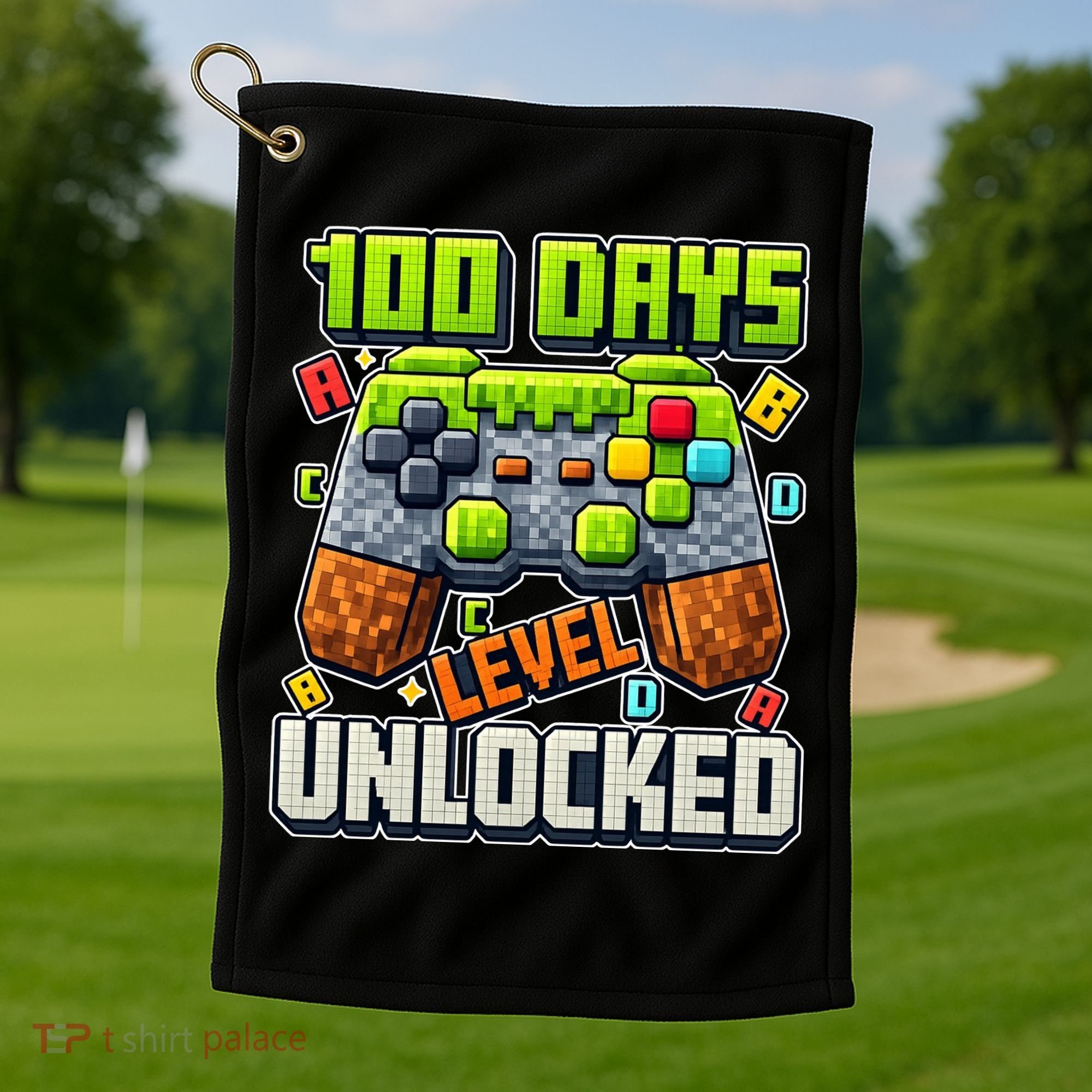 100 Days Level Unlocked Gaming 100th Day Of School Golf Towel