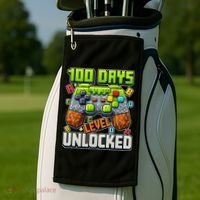 100 Days Level Unlocked Gaming 100th Day Of School Golf Towel thumb 2