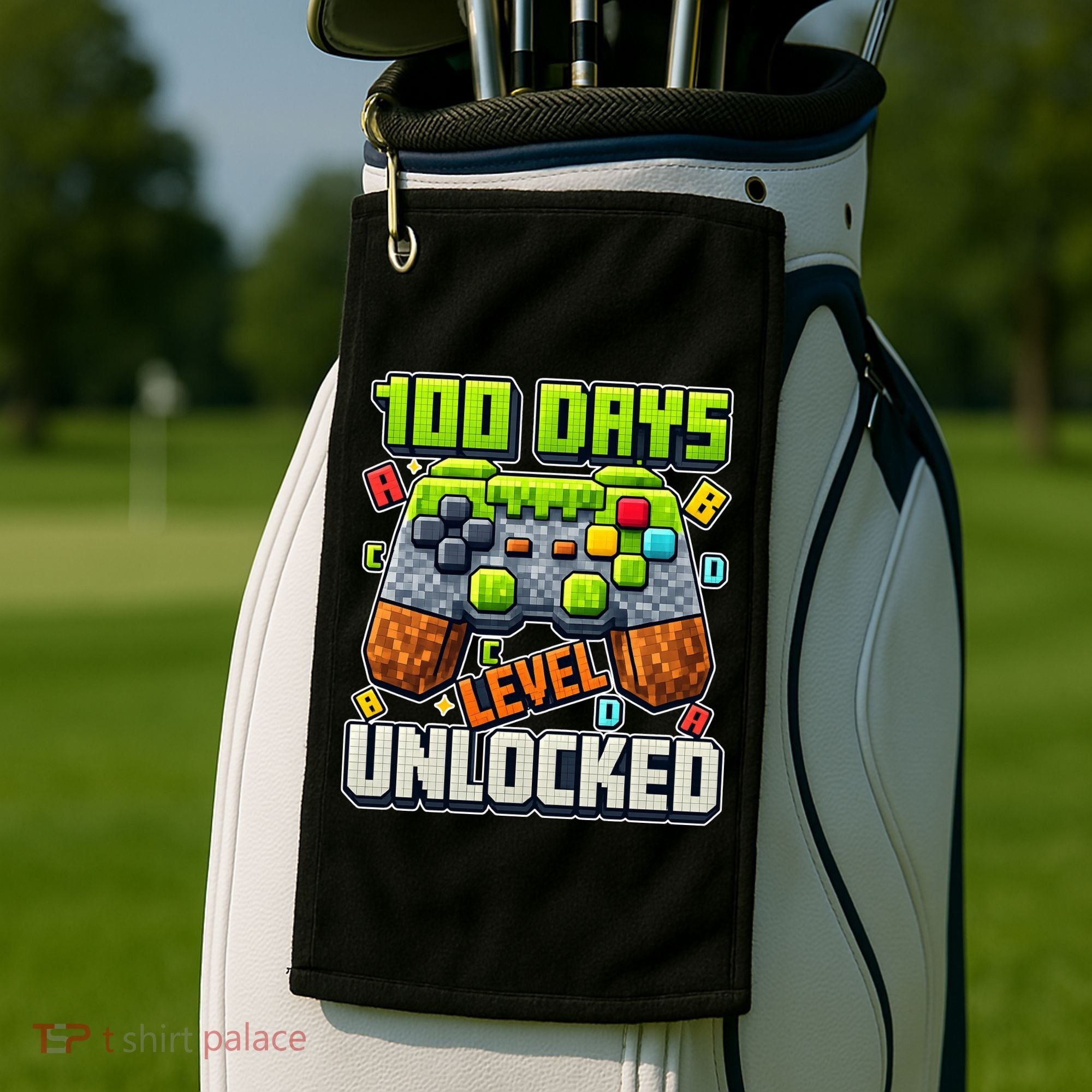 100 Days Level Unlocked Gaming 100th Day Of School Golf Towel