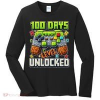 100 Days Level Unlocked Gaming 100th Day Of School Women's Long Sleeve Shirt thumb 0