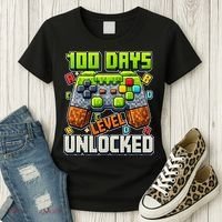 100 Days Level Unlocked Gaming 100th Day Of School Women's T-Shirt thumb 3
