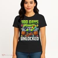 100 Days Level Unlocked Gaming 100th Day Of School Women's T-Shirt thumb 4