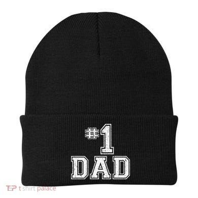 1 Dad Number One Father's Day Vintage Style Beanie