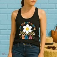 100 Days Of School Era Sunflower Cute Women's Tank Top thumb 2