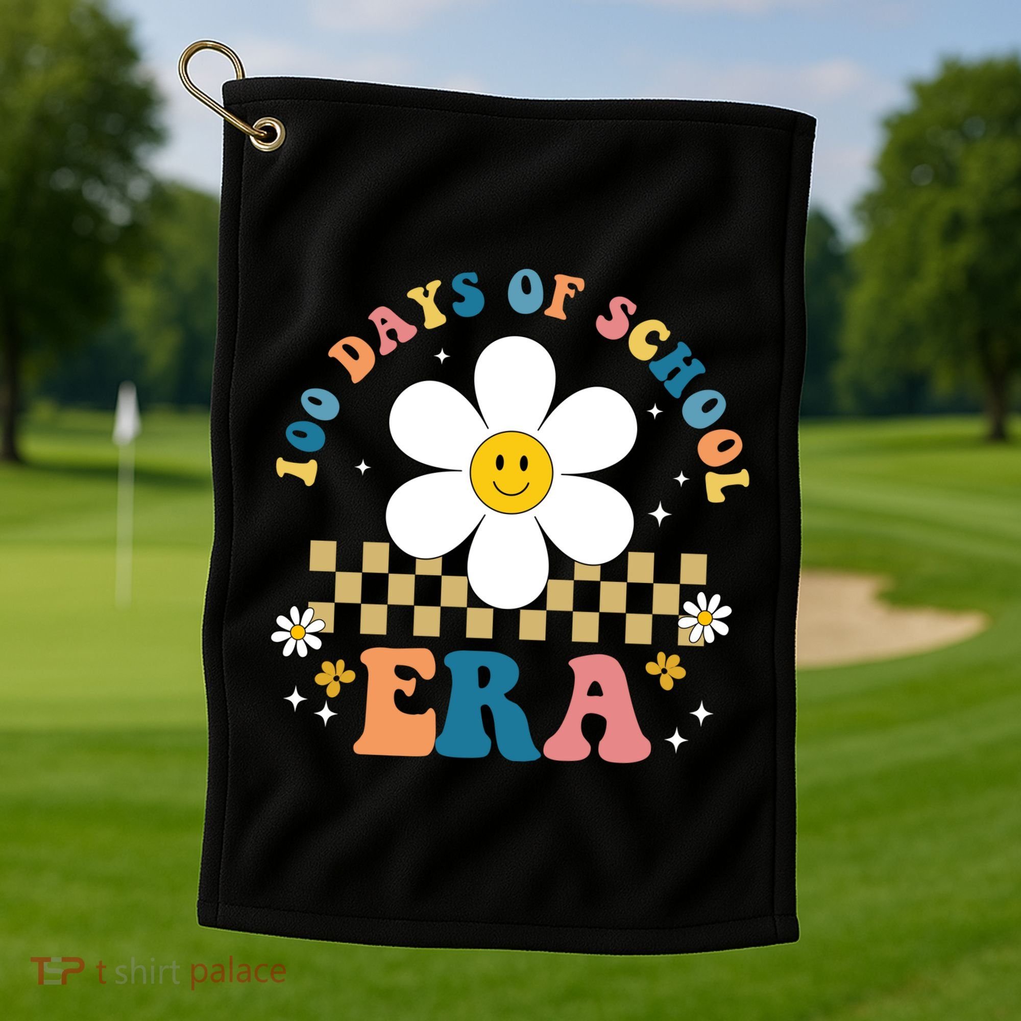 100 Days Of School Era Sunflower Cute Golf Towel